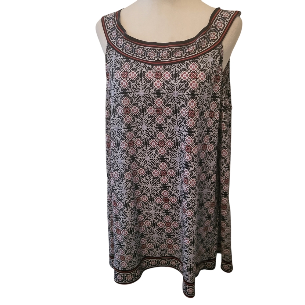 Max Studio Sleeveless Top Blue/Red sz XL